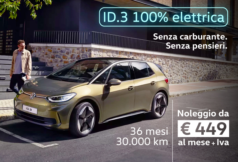 ID.3 Noleggio a 449 €/mese oltre Iva